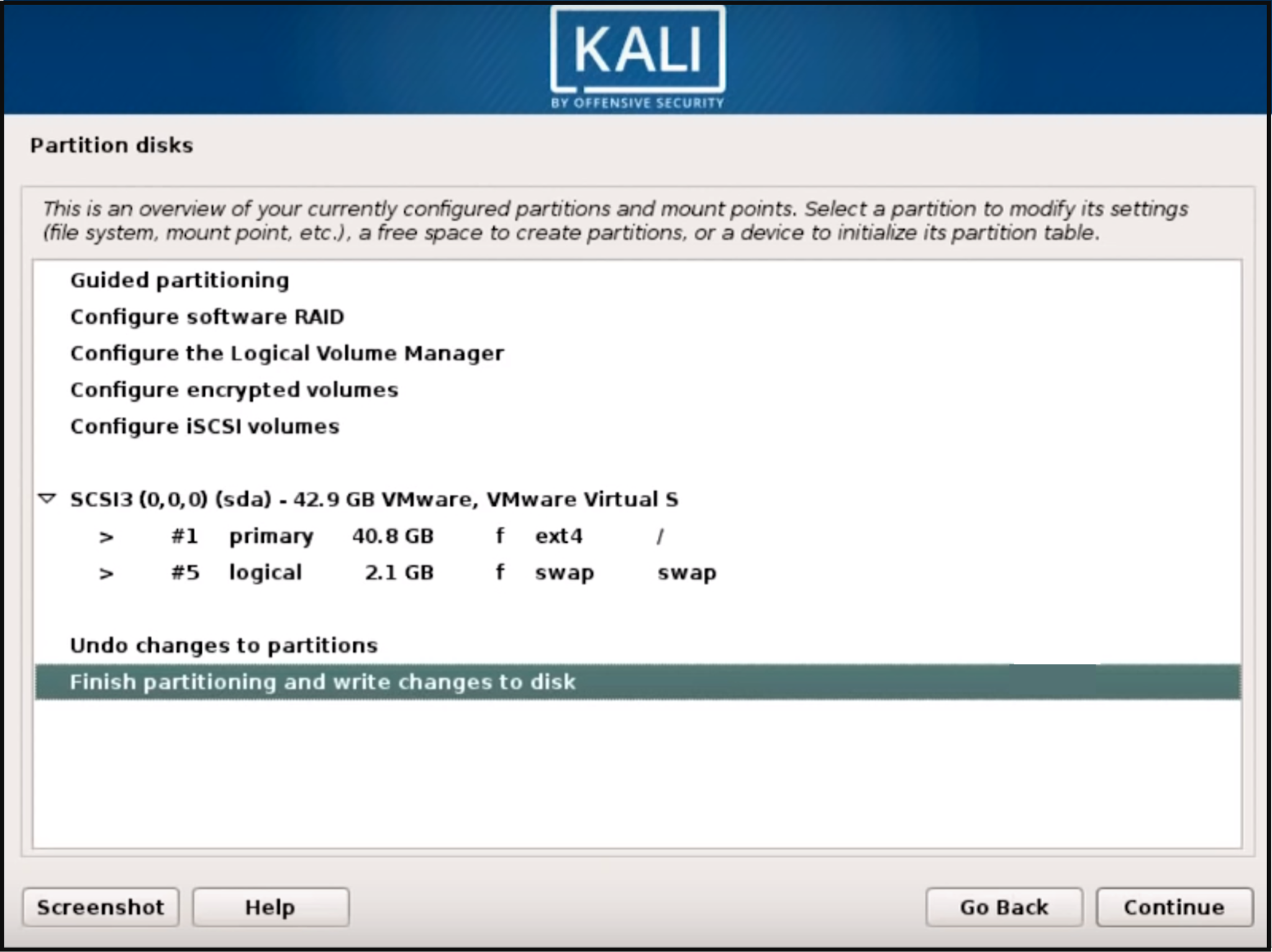 kali linux vmware download